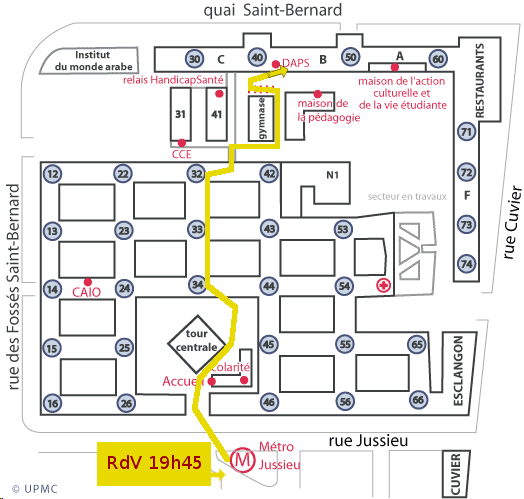 Carte d'accès à la salle d'agrès (UPMC)