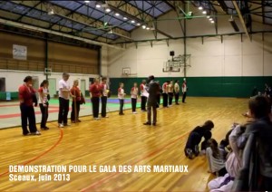 Démonstration de canne de combat pour le Gala des Arts Martiaux de Sceaux.