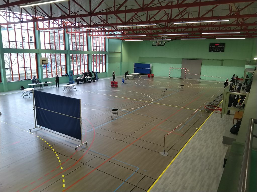 internationaux 2022 de canne de combat gymnase du Tonkin, Villeurbanne installation